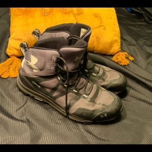 UA Men's Hiking Boots Outdoor Hiking - Shoes Waterproof Grey Sz 10 - GORETEX